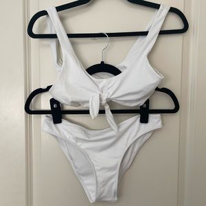 Something Navy Matching White Bikini Set